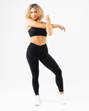 Wrap Mid Rise Legging - Black
