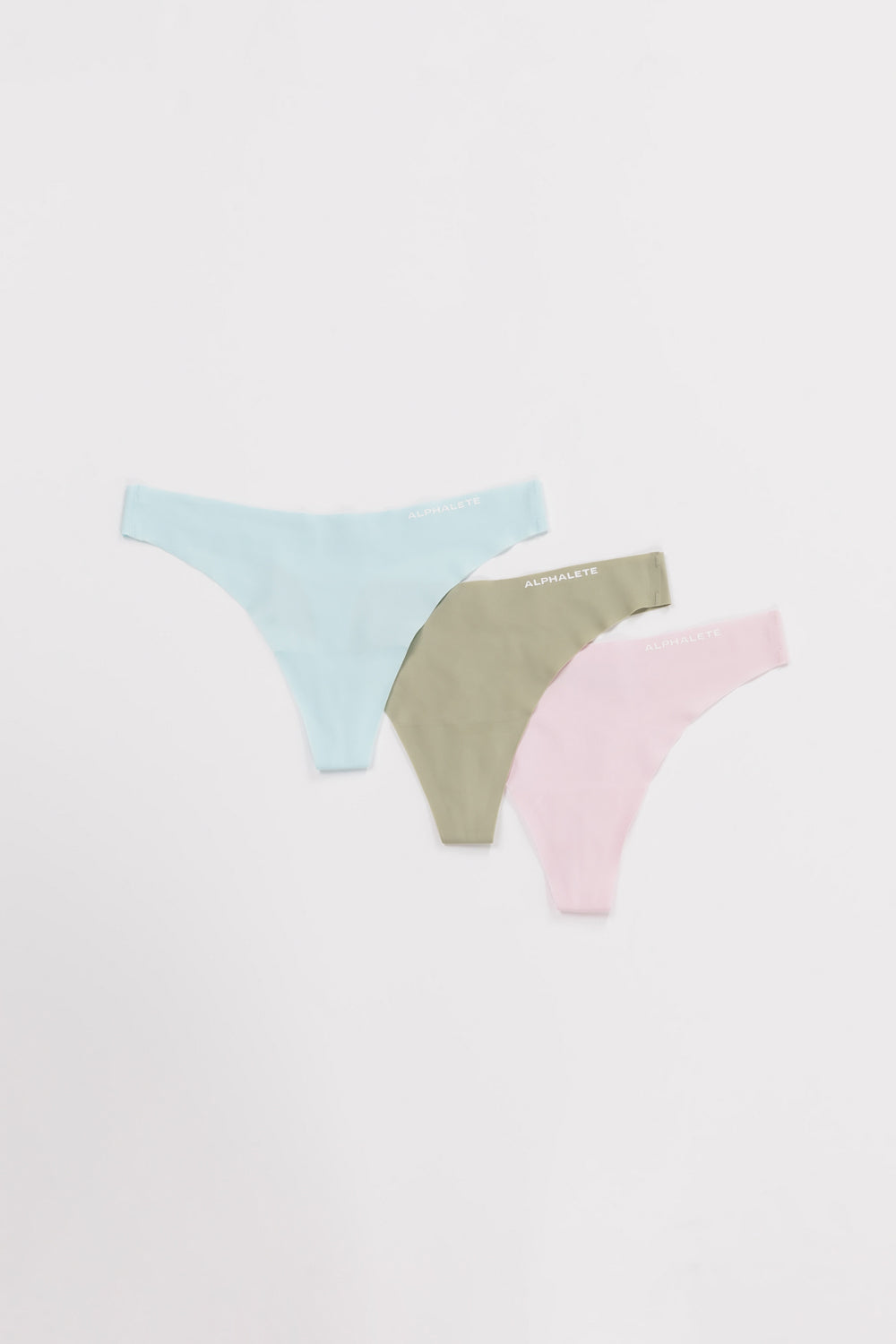 Seamless Thong 3pk - Powder Blue / Leaf Green / Pastel Pink
