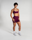 Amplify Mid Rise Short in Mulberry – women's shorts with breathable fabric, view 7
