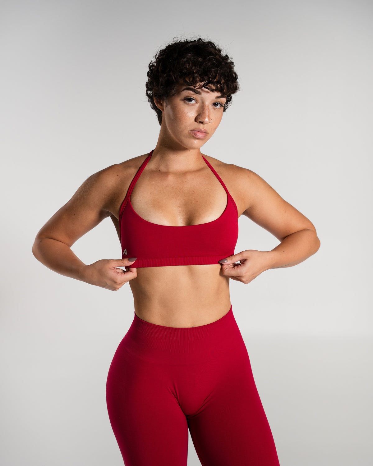 Amplify Minimal Bra in Scarlet – women's seamless light-support sports bra