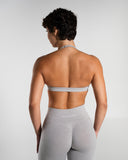 Amplify Minimal Bra in LT Heather – women's sports bra in nylon and polyester fabric