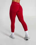 Amplify Mid Rise Legging in Scarlet – women's mid-rise seamless compression legging