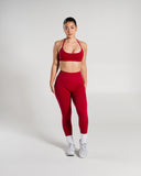 Amplify Ultra-High Rise Legging in Scarlet – women's high-rise seamless compression legging, view 5