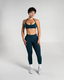 Amplify Mid Rise Legging in Deep Sea – women's mid-rise seamless compression legging, view 5