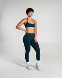 Amplify Mid Rise Legging in Deep Sea – women's legging with breathable fabric, view 7
