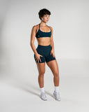 Amplify Mid Rise Short in Deep Sea – women's shorts with breathable fabric, view 7