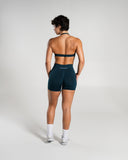 Amplify Mid Rise Short in Deep Sea – women's shorts in nylon and polyester fabric, view 6