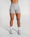 Amplify Mid Rise Short in LT Heather – women's shorts in nylon and polyester fabric