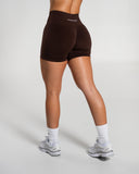 Amplify Mid Rise Short in Cashmere – women's mid-rise seamless compression shorts
