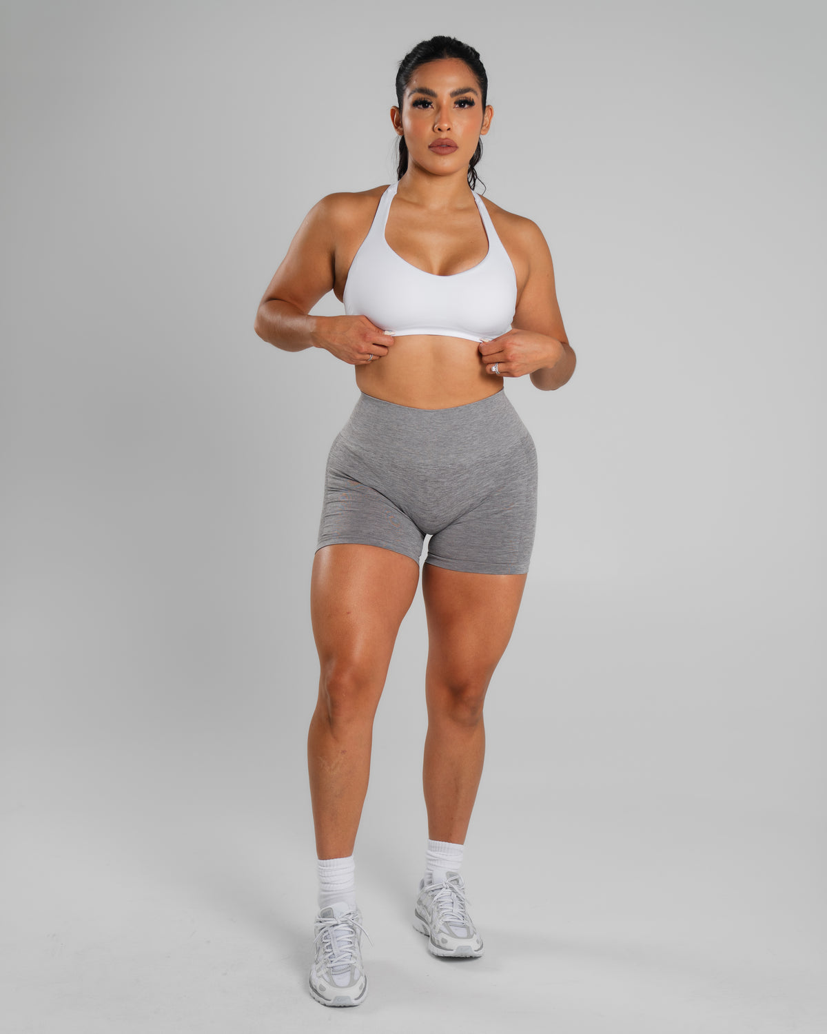 Amplify Mid Rise Short - Heather Grey product media