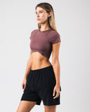 Angled Crop Tee - Sugar