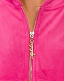 Velour Zip Hoodie - Bloom