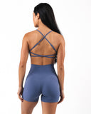 Aura Strappy Bra - Dusty Blue
