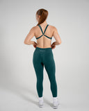 Vortex Bra in Dark Teal – women's sports bra in nylon and polyester fabric, view 5
