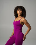 Crossed Push Tank - Dark Fuchsia