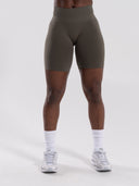 Pump Mid Rise Biker Short - Khaki