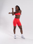 Pump Mid Rise Biker Short - Neon Red