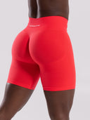 Pump Mid Rise Biker Short - Neon Red