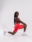 Pump Mid Rise Biker Short - Neon Red