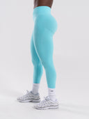 Pump Mid Rise Legging - Aqua Blue