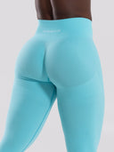 Pump Mid Rise Legging - Aqua Blue