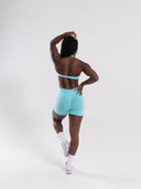 Pump Mid Rise Short - Aqua Blue