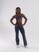 Pump Mid Rise Flared Pant - Dusty Navy