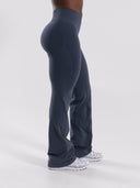 Pump Mid Rise Flared Pant - Dusty Navy