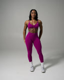 Pump Mid Rise Legging - Dark Fuchsia