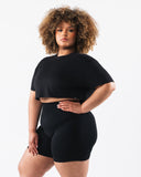 OT Oversized Crop Tee - Black