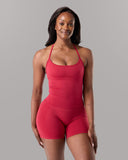 Halter Push Tank - Scarlet