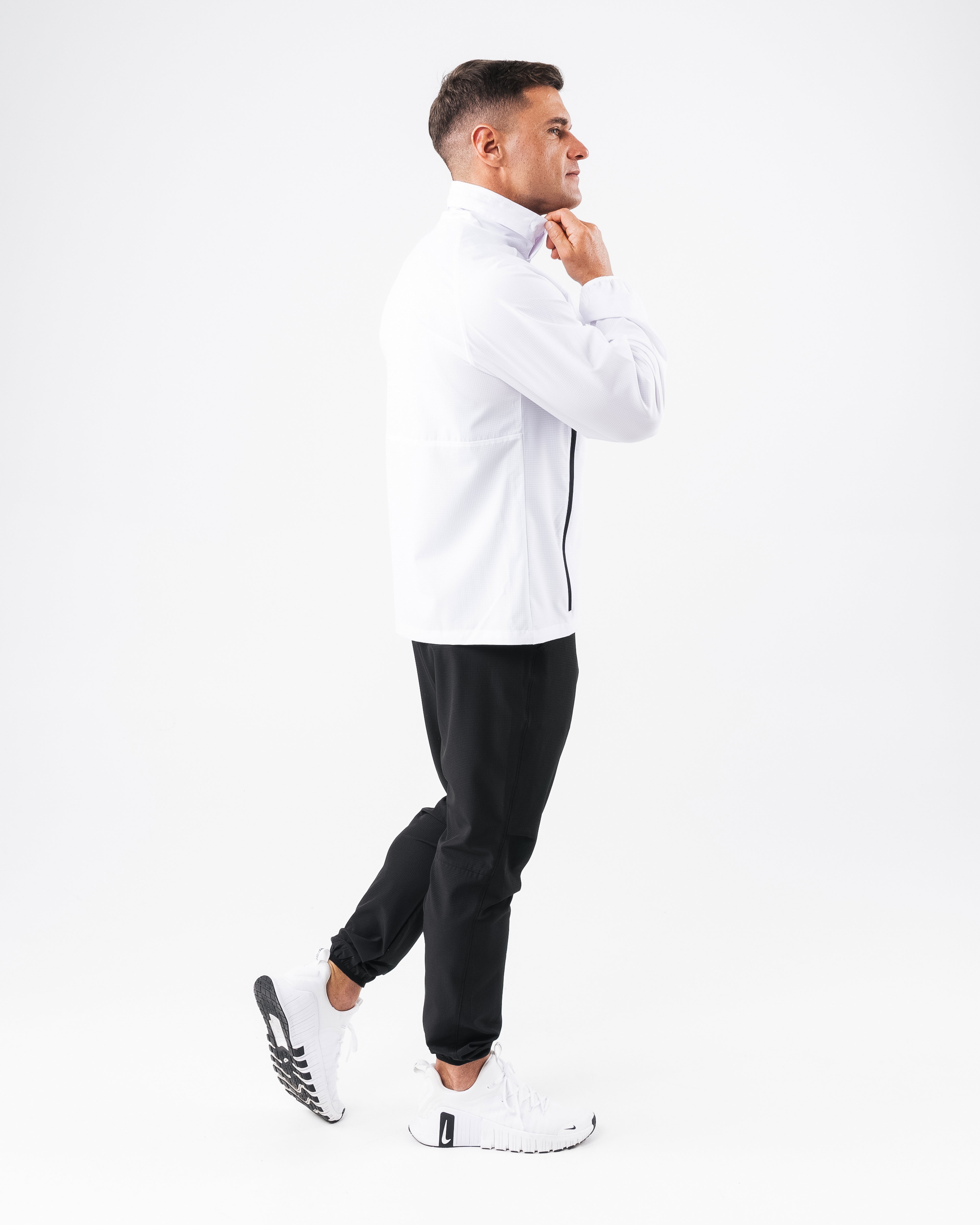 Infinity Tech Jacket - White | Men Workout Clothes | Alphalete