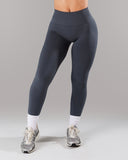 Pump Mid Rise Legging - Dusty Navy w/ Logo