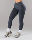 Pump Mid Rise Legging - Dusty Navy w/ Logo