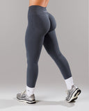 Pump Mid Rise Legging - Dusty Navy w/ Logo