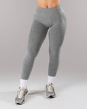 Pump Mid Rise Legging - Heather Grey w/ Logo