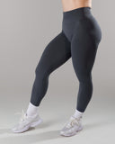 Pump Mid Rise Legging - Dusty Navy w/ Logo