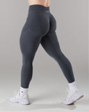 Pump Mid Rise Legging - Dusty Navy w/ Logo