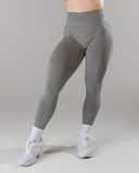 Pump Mid Rise Legging - Heather Grey w/ Logo