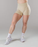 Pump Mid Rise Short - Wheat w/ Logo