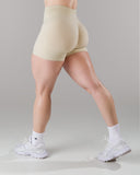 Pump Mid Rise Short - Wheat w/ Logo