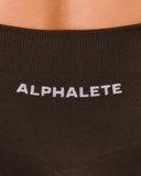 Pump Mid Rise Legging - Espresso w/ Logo