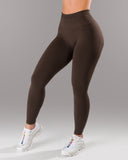 Pump Mid Rise Legging - Espresso w/ Logo