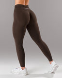 Pump Mid Rise Legging - Espresso w/ Logo