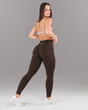 Pump Mid Rise Legging - Espresso w/ Logo