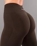 Pump Mid Rise Legging - Espresso w/ Logo