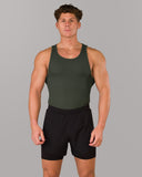 Zero Ribbed Tank 2pk - Signature Green / Signature Brown