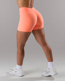 Dip Back Mid Rise Short - Neon Coral