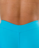 Dip Back Mid Rise Legging - Cerulean