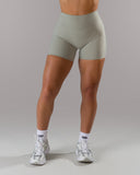 Dip Back Mid Rise Short - Silver